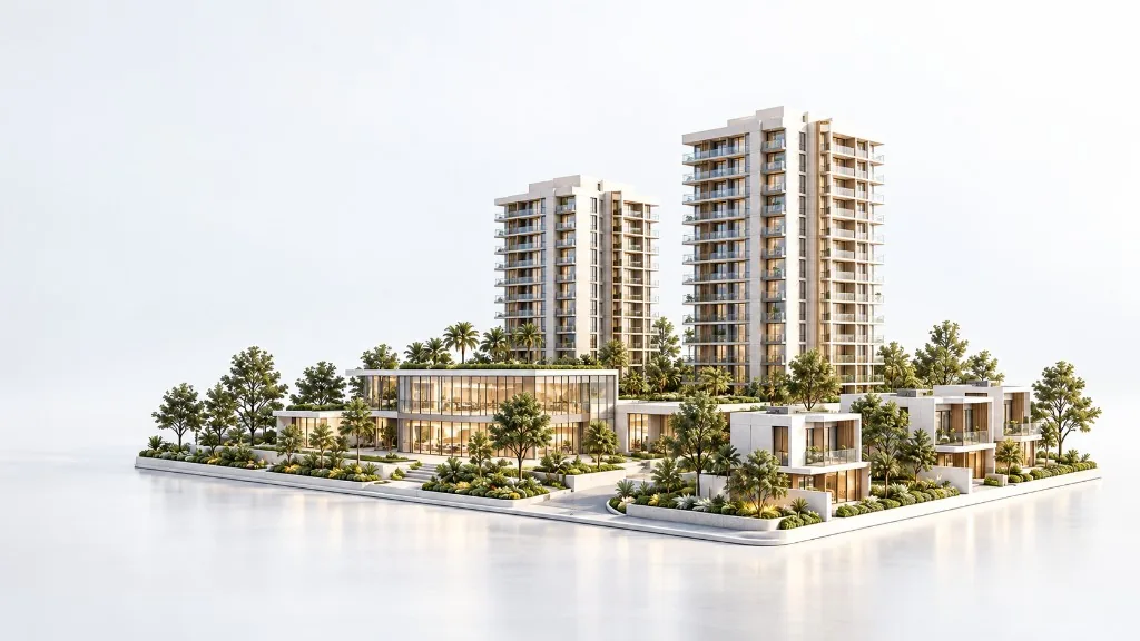 3D model of a modern real estate development